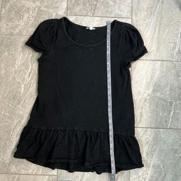 Leifnotes Black Terry Cloth Short Sleeve Peplum Top Size Small - Picture 6 of 6